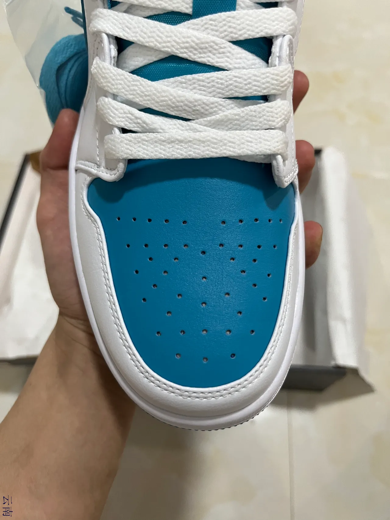 Nike Air Jordan 1 Low White and Blue Lifestyle Sneakers 3