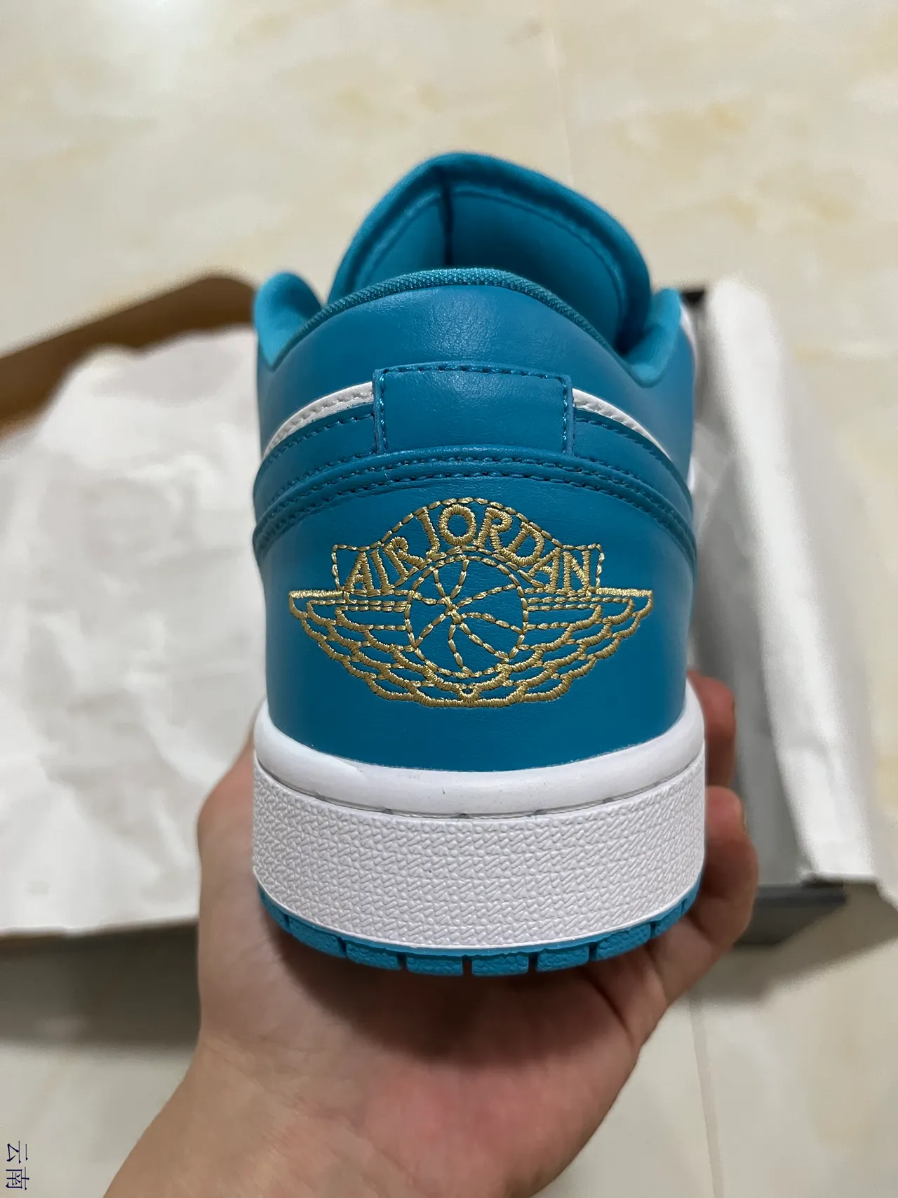 Nike Air Jordan 1 Low White and Blue Lifestyle Sneakers 6