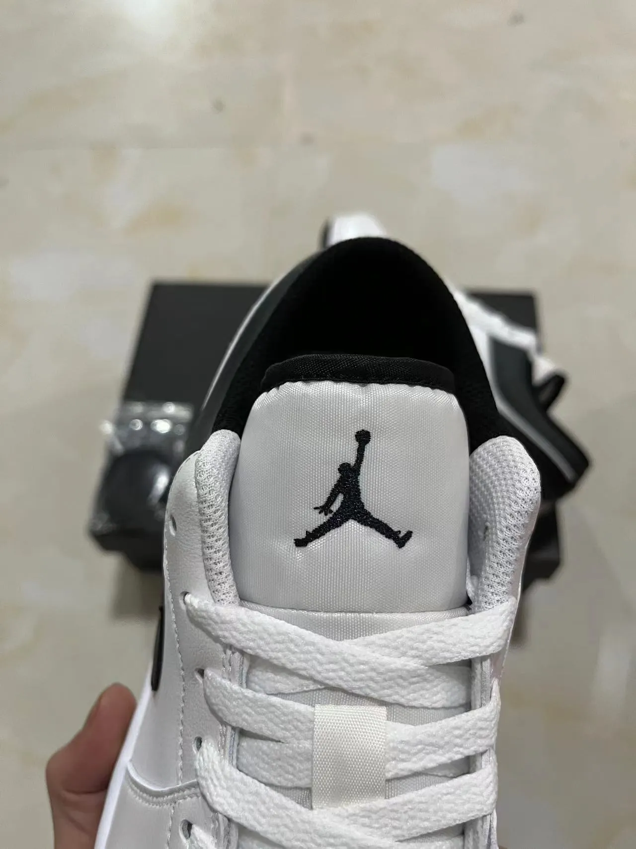 Nike Air Jordan 1 Low White Black Lifestyle Sneakers 4