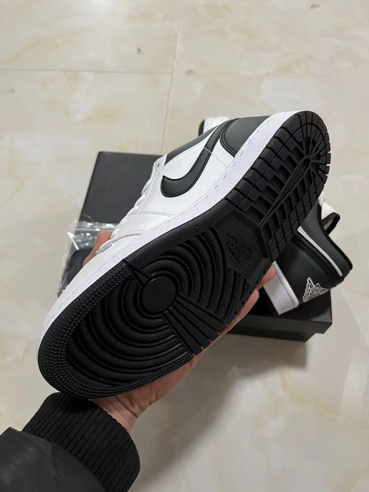 Nike Air Jordan 1 Low White Black Lifestyle Sneakers 6
