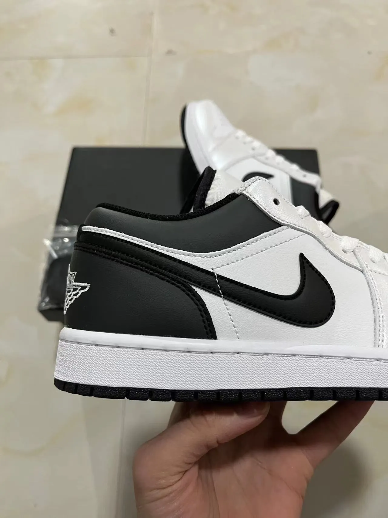Nike Air Jordan 1 Low White Black Lifestyle Sneakers 7