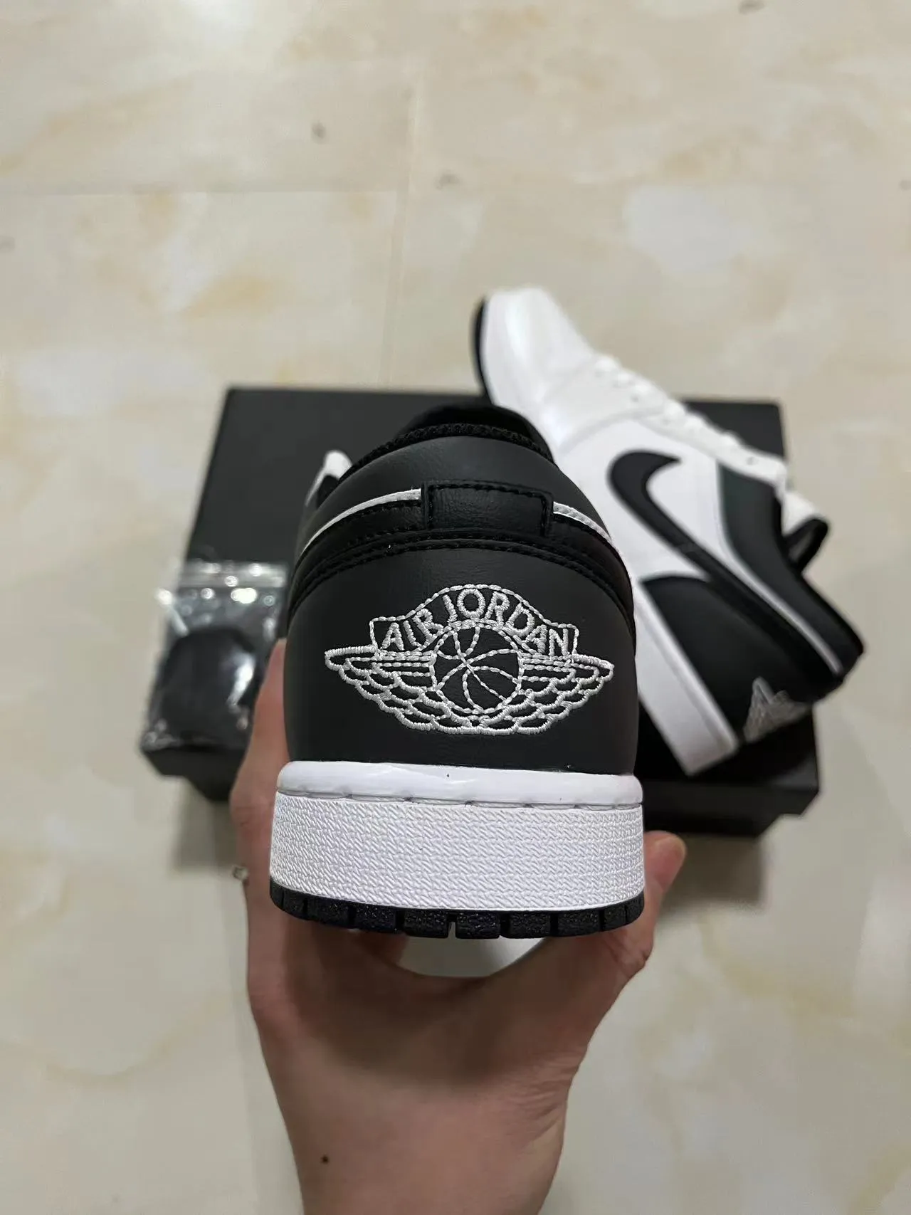 Nike Air Jordan 1 Low White Black Lifestyle Sneakers 8