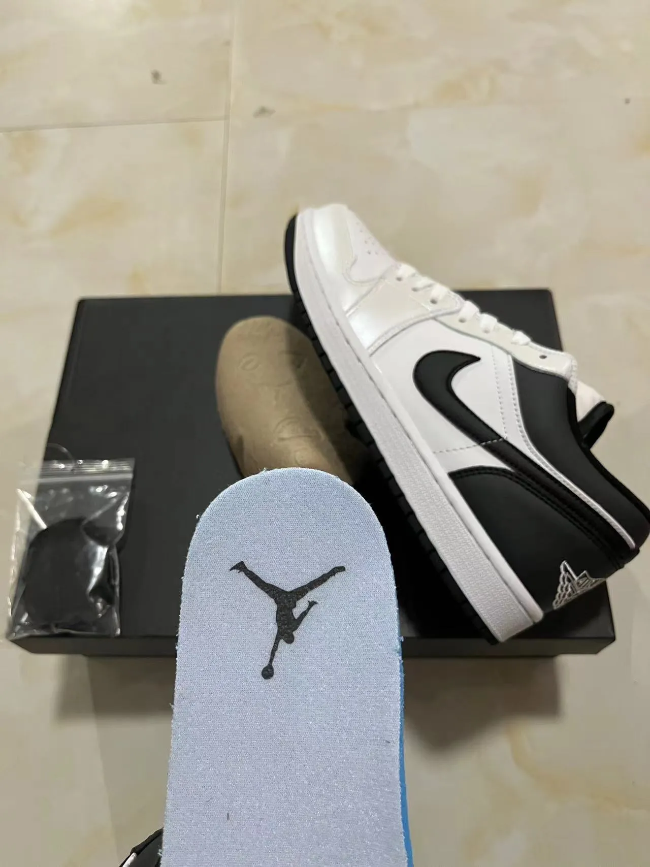 Nike Air Jordan 1 Low White Black Lifestyle Sneakers 10