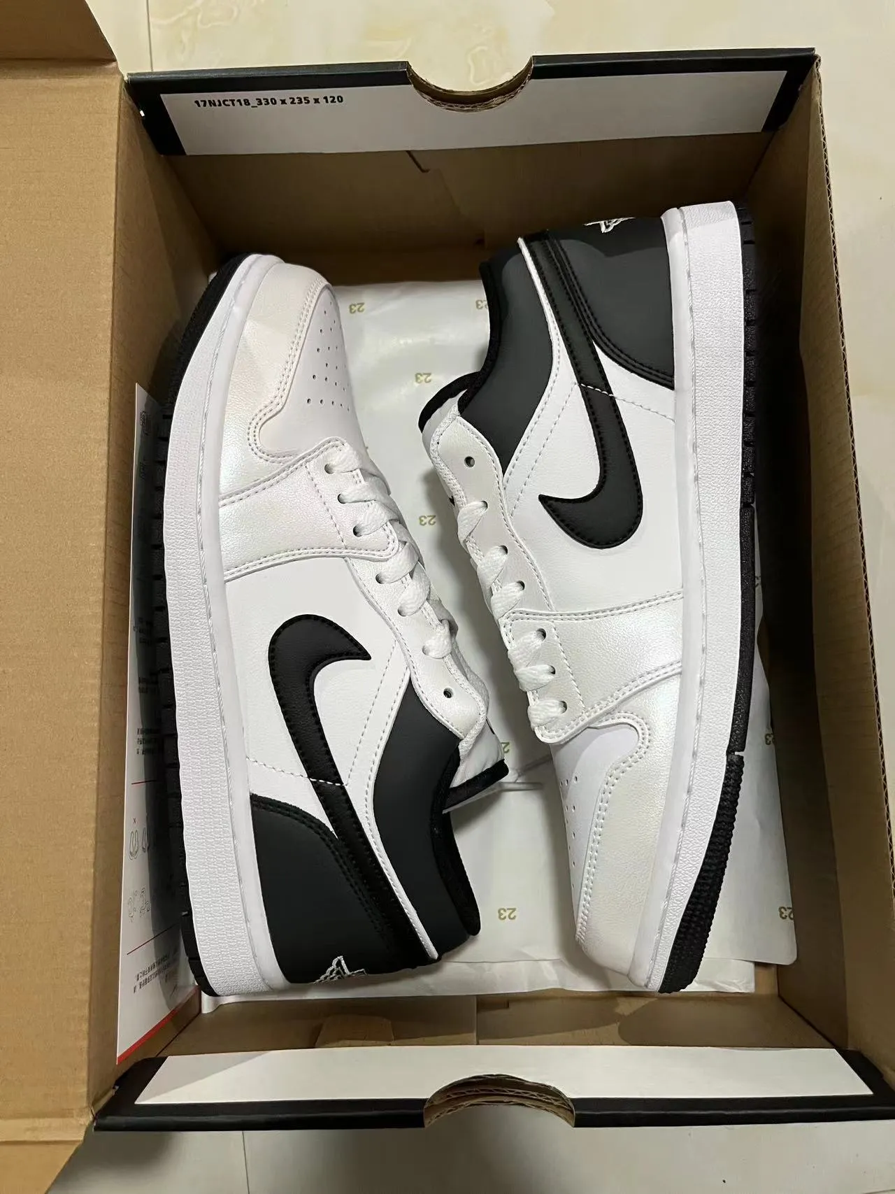 Nike Air Jordan 1 Low White Black Lifestyle Sneakers 11