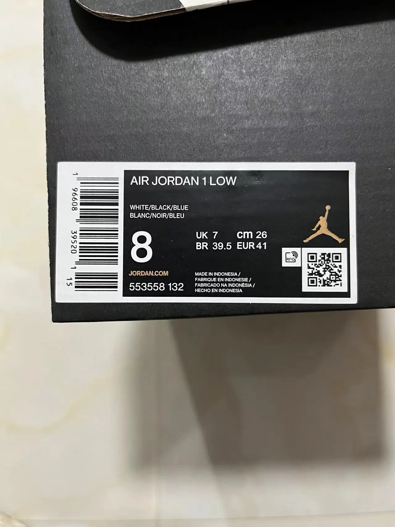 Nike Air Jordan 1 Low White Black Lifestyle Sneakers 12
