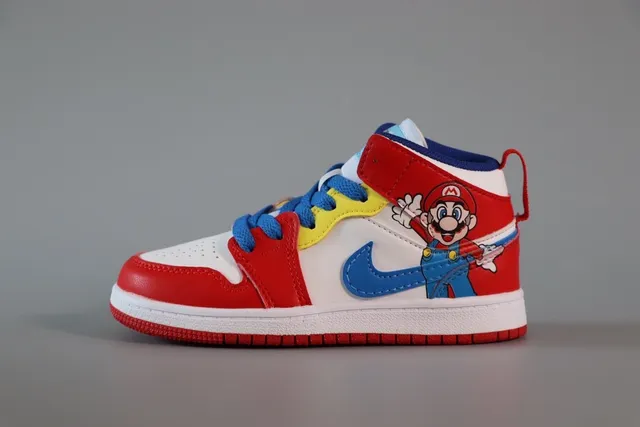 Nike Air Jordan 1 Pink Blue High-Top Padded Collar Basketball Shoes 2