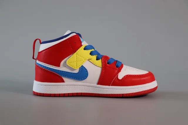 Nike Air Jordan 1 Pink Blue High-Top Padded Collar Basketball Shoes 4
