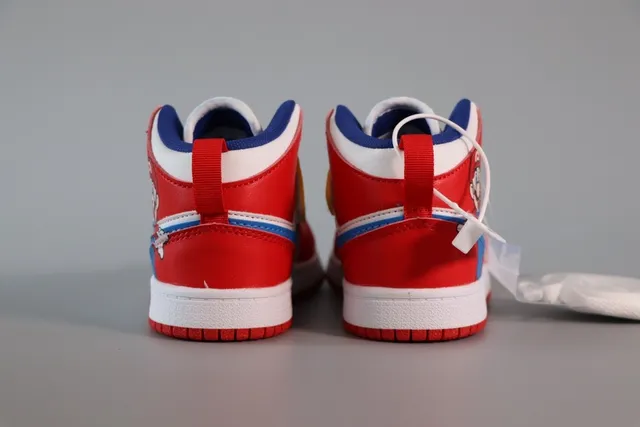 Nike Air Jordan 1 Pink Blue High-Top Padded Collar Basketball Shoes 5