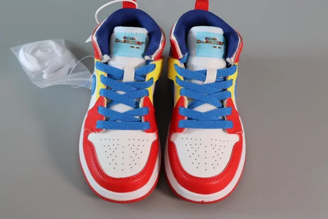 Nike Air Jordan 1 Pink Blue High-Top Padded Collar Basketball Shoes 6