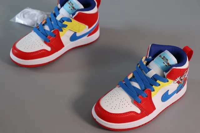 Nike Air Jordan 1 Pink Blue High-Top Padded Collar Basketball Shoes 7