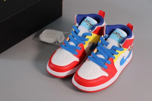 Nike Air Jordan 1 Pink Blue High-Top Padded Collar Basketball Shoes 10