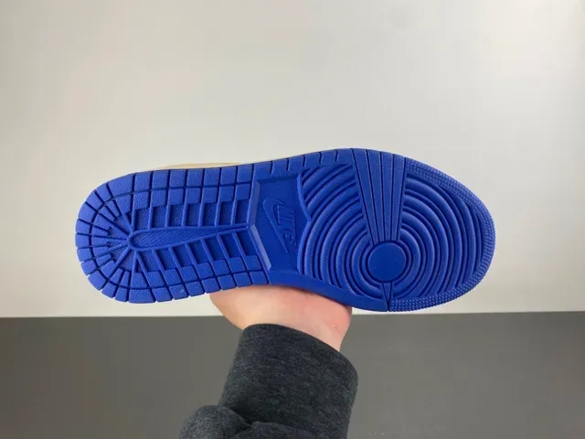 Nike Air Jordan 1 Travis Scott Collaboration Chaussures Lifestyle Bleu Blanc Crème 10