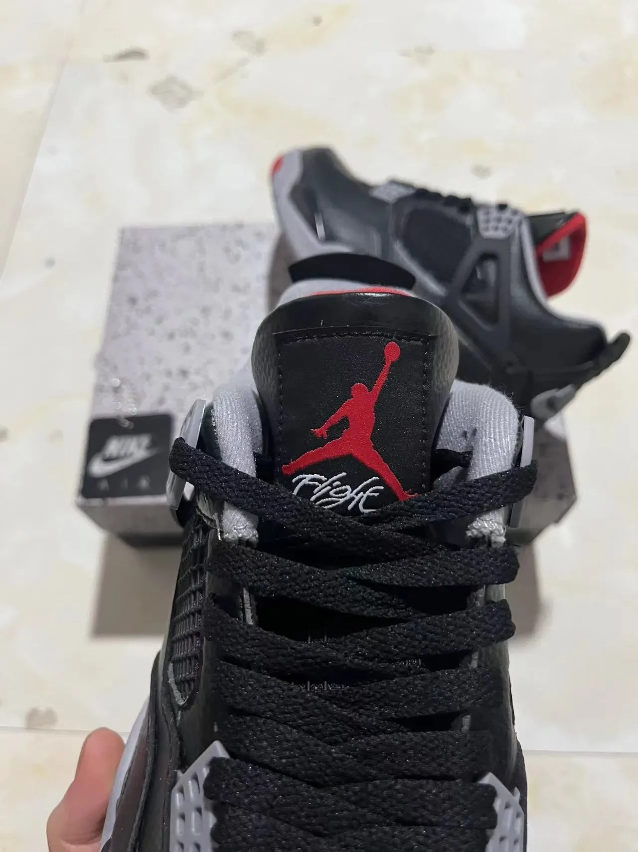 Nike Air Jordan 4 Black Red Gray Chaussures de Basketball 4