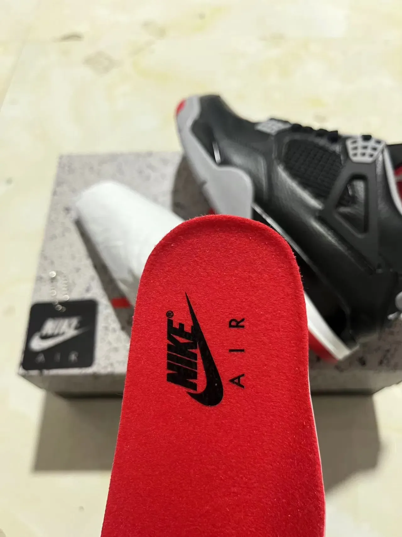 Nike Air Jordan 4 Black Red Gray Chaussures de Basketball 9
