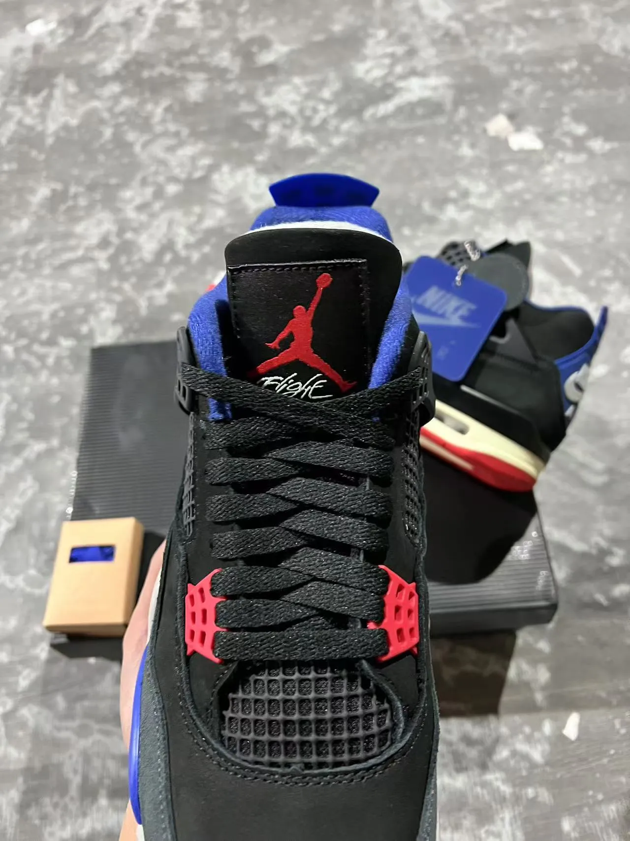 Nike Air Jordan 4 Black Royal Blue Red Basketball Shoes 4
