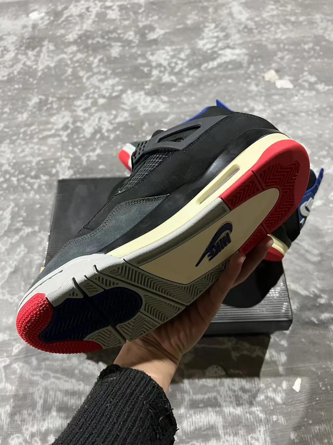 Nike Air Jordan 4 Black Royal Blue Red Basketball Shoes 6