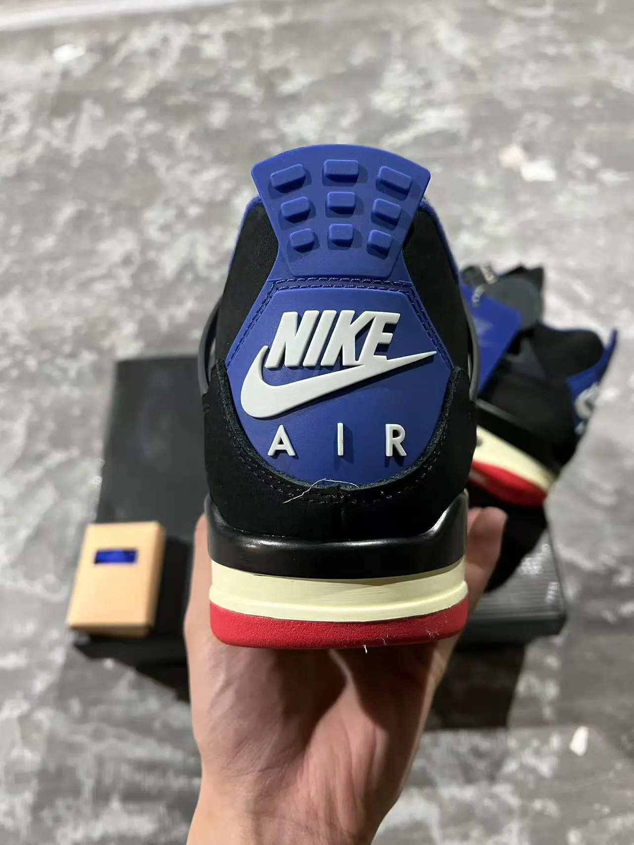 Nike Air Jordan 4 Black Royal Blue Red Basketball Shoes 8