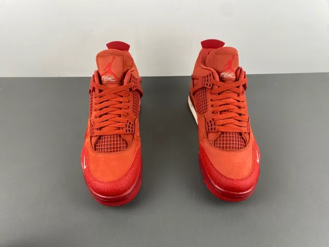 Nike Air Jordan 4 Red Monochrome Basketball Shoes 12