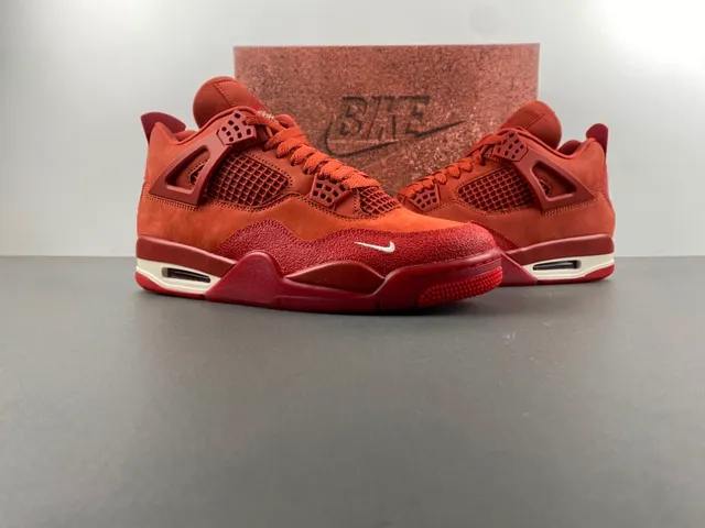 Nike Air Jordan 4 Red Monochrome Basketball Shoes 16