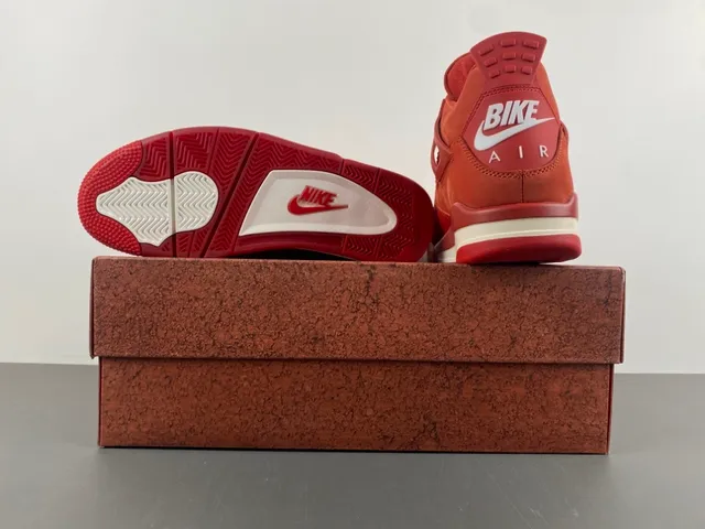 Nike Air Jordan 4 Red Monochrome Basketball Shoes 19
