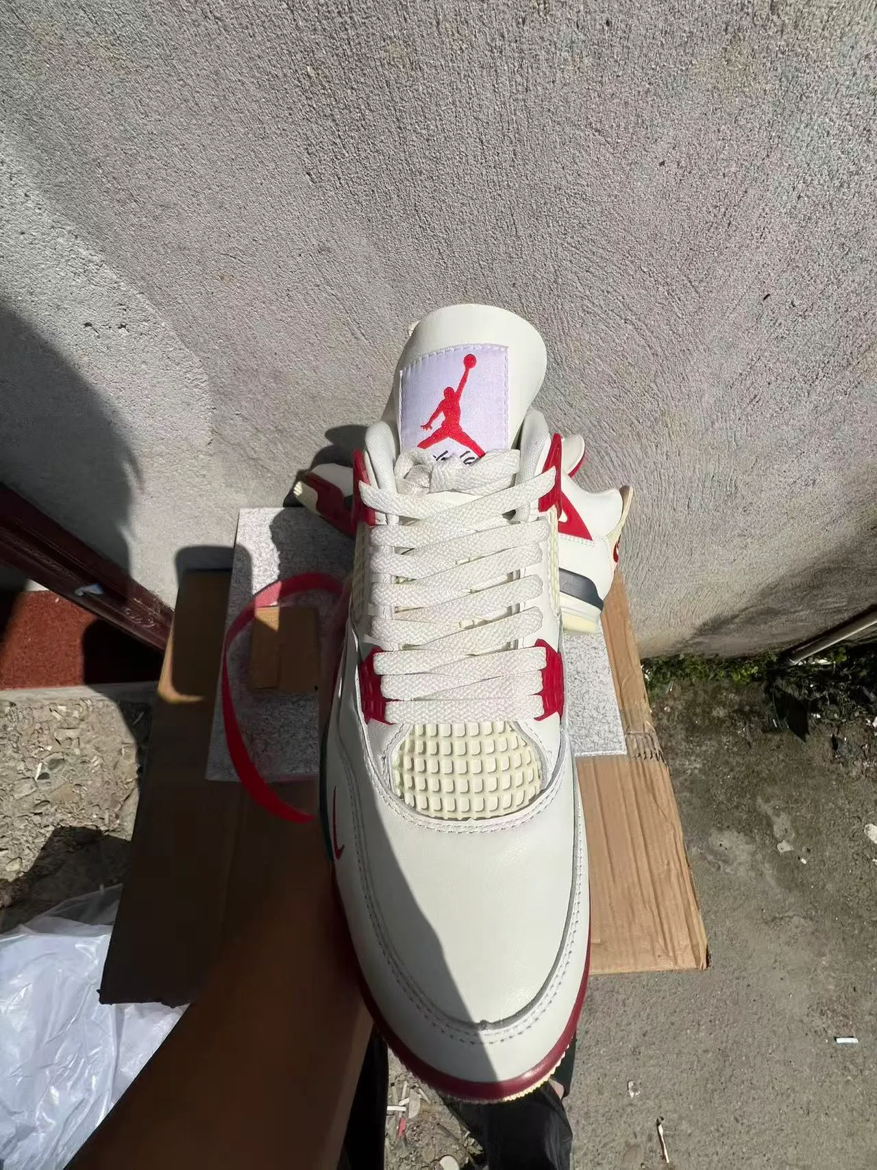 Nike Air Jordan 4 White Red Black Basketball Shoes 3