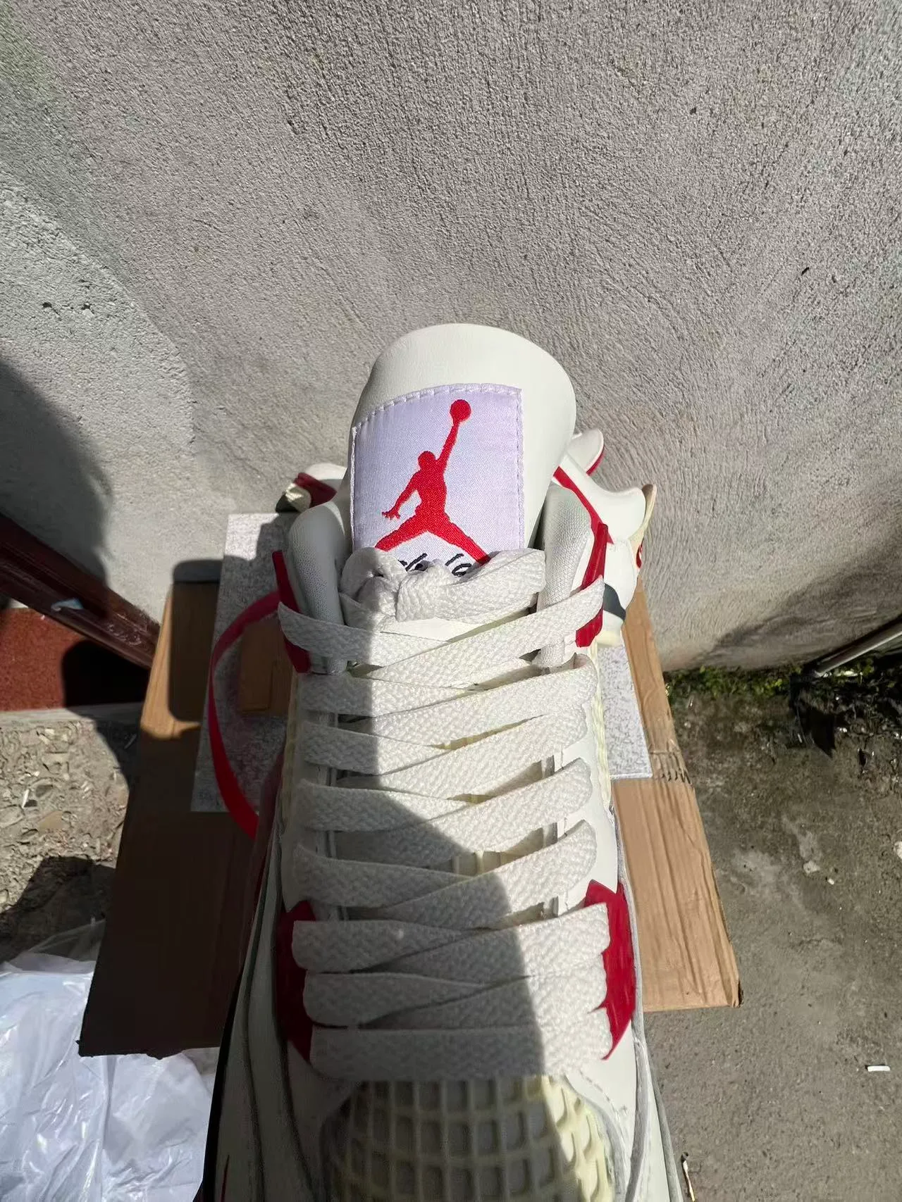 Nike Air Jordan 4 White Red Black Basketball Shoes 4