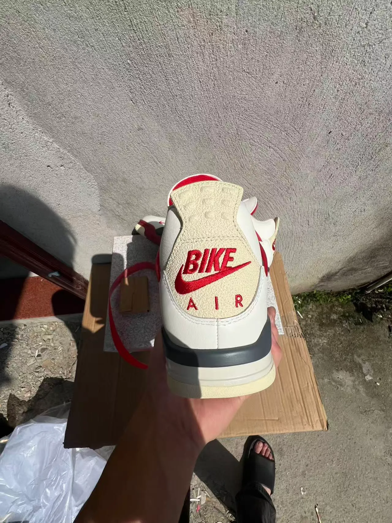 Nike Air Jordan 4 White Red Black Basketball Shoes 8