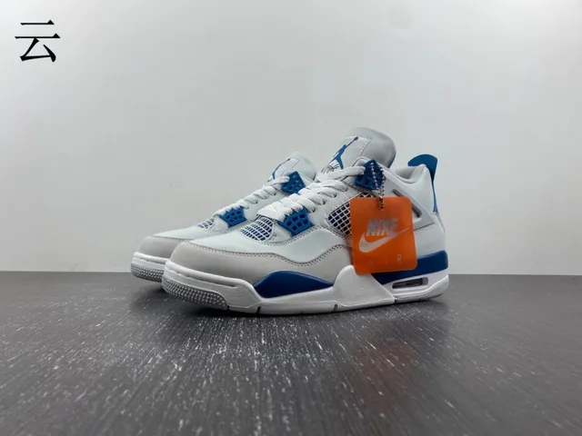 Nike Air Jordan 4 White Royal Blue Basketball Shoes 2