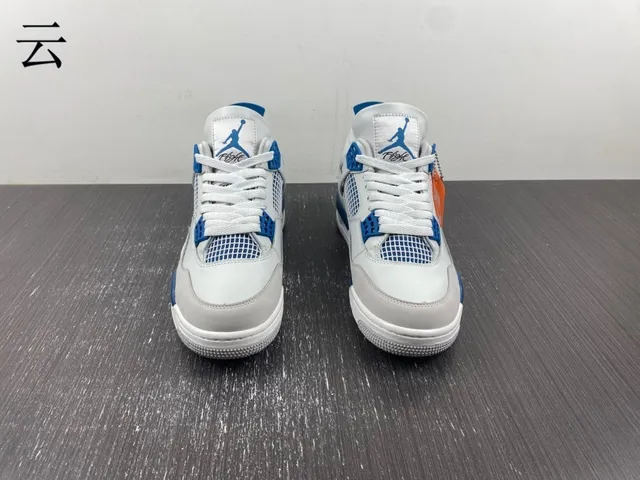 Nike Air Jordan 4 White Royal Blue Basketball Shoes 3