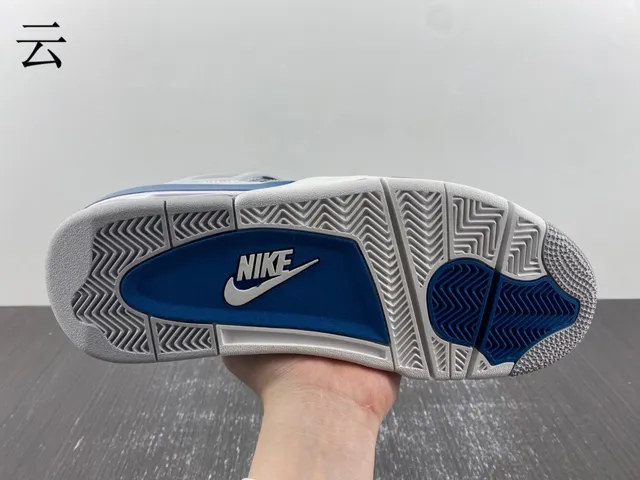 Nike Air Jordan 4 White Royal Blue Basketball Shoes 13