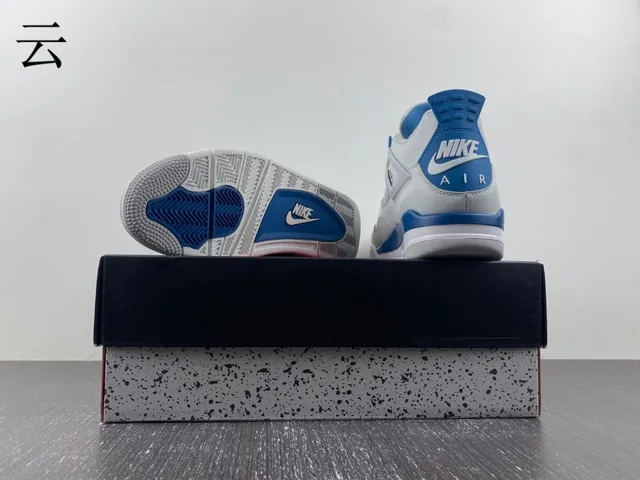 Nike Air Jordan 4 White Royal Blue Basketball Shoes 14