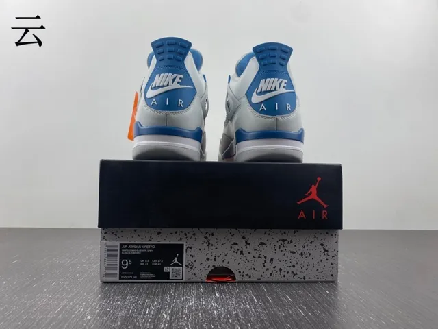 Nike Air Jordan 4 White Royal Blue Basketball Shoes 16