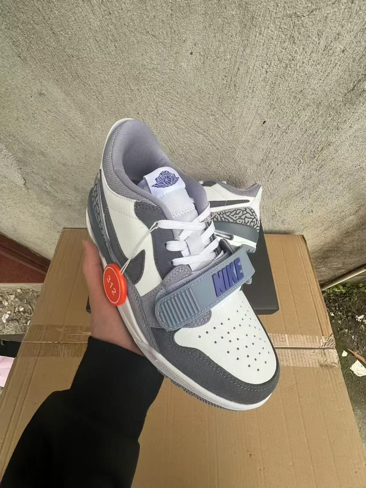 Nike Air Jordan Legacy 312 White Gray Elephant Print Lifestyle Sneakers 2