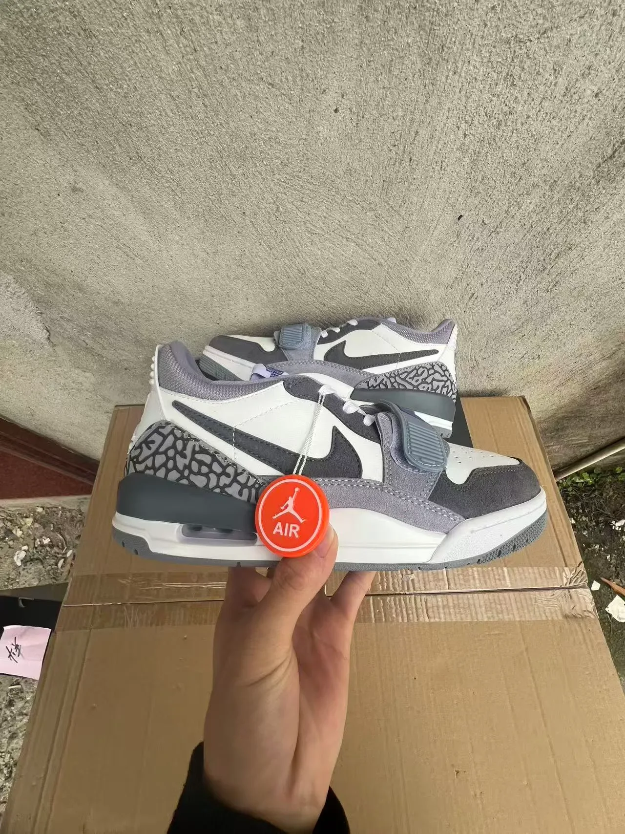 Nike Air Jordan Legacy 312 White Gray Elephant Print Lifestyle Sneakers 7
