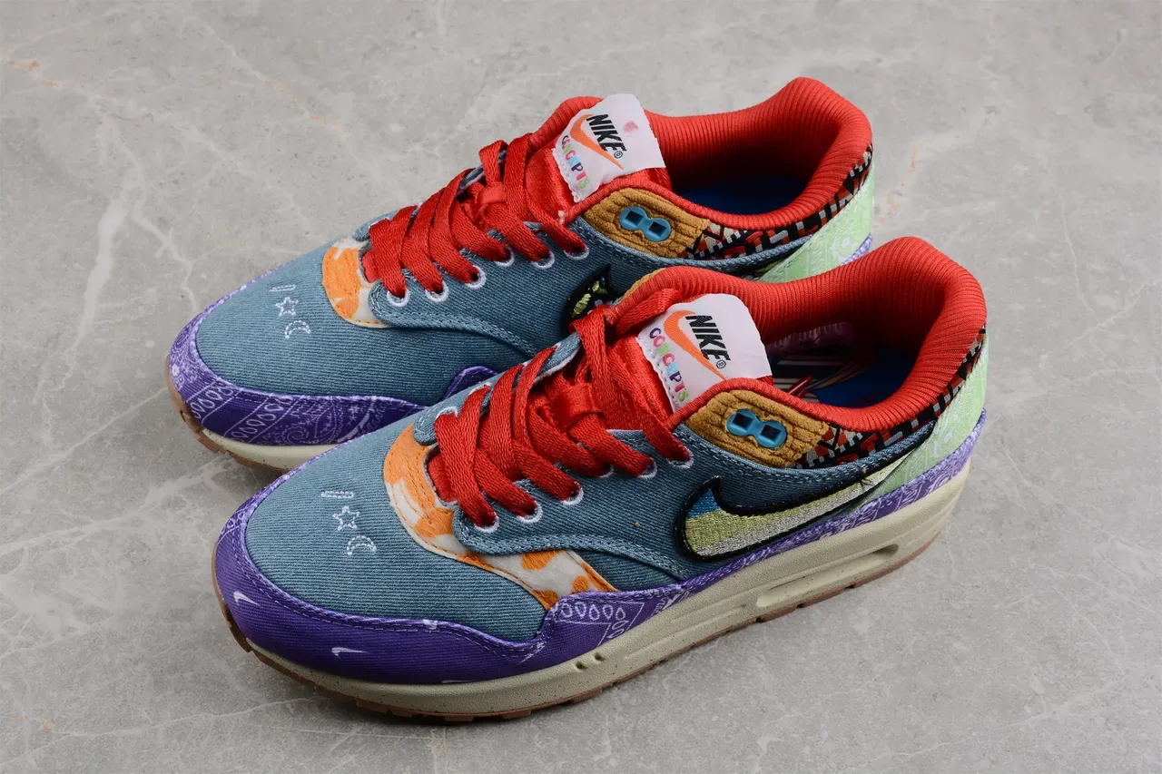 Nike Air Max 1 Multicolor Patchwork Bandana Lifestyle Sneakers 11