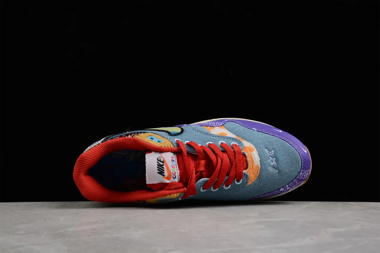 Nike Air Max 1 Multicolor Patchwork Bandana Lifestyle Sneakers 13