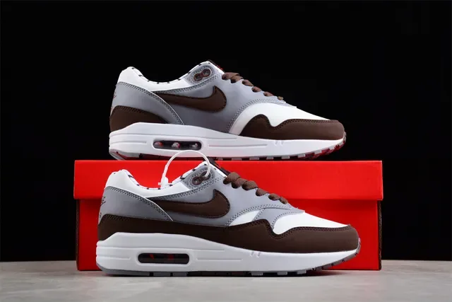 Nike Air Max 1 White Gray Brown Lifestyle Sneakers 12