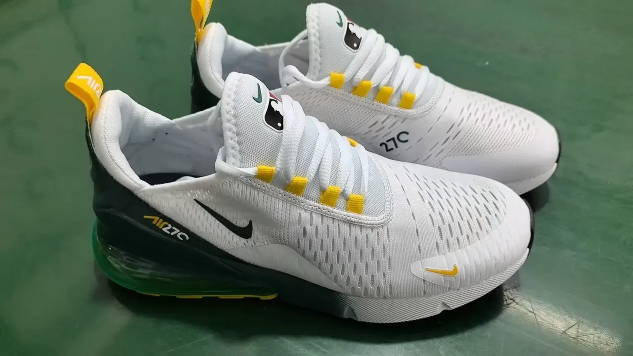 Nike Air Max 270 White Green Yellow Lifestyle Sneakers 2