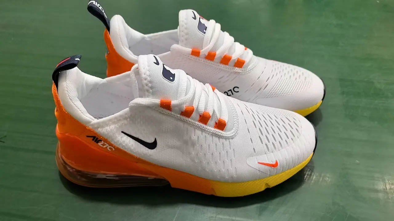 Nike Air Max 270 Blanc Orange Jaune Chaussures de course 3