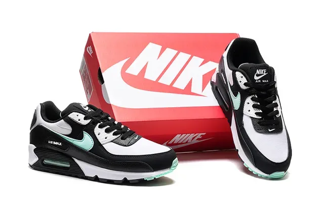Nike Air Max 90 Noir Blanc Vert Menthe Lifestyle Sneakers 2