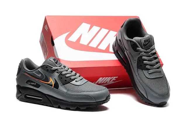 Nike Air Max 90 Gris Orange Sneakers Lifestyle 2