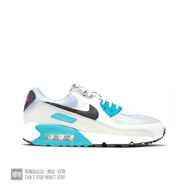 Nike Air Max 90 Blanc et Turquoise Chaussures Lifestyle 3