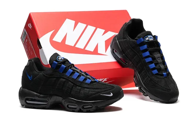 Nike Air Max 95 Black and Royal Blue Lifestyle Sneakers 2
