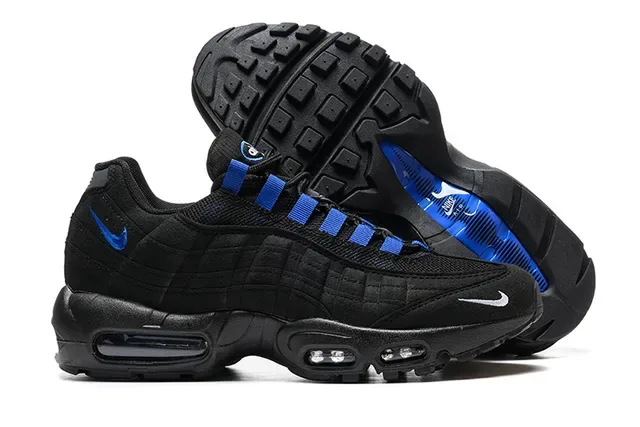 Nike Air Max 95 Black and Royal Blue Lifestyle Sneakers 3