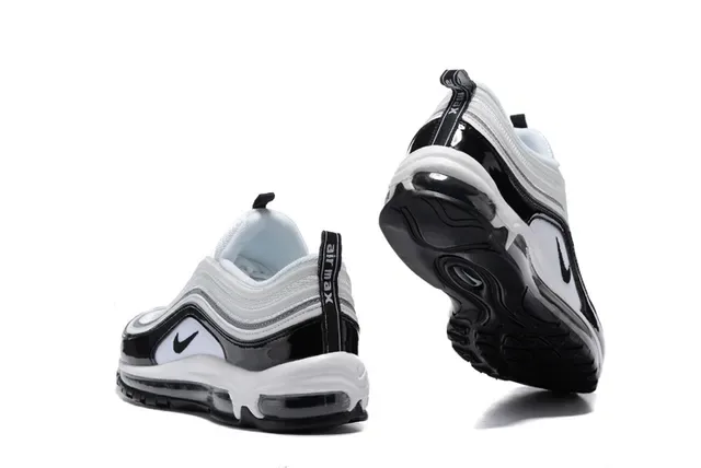 Nike Air Max 97 White Black Patent Lifestyle Sneakers 2