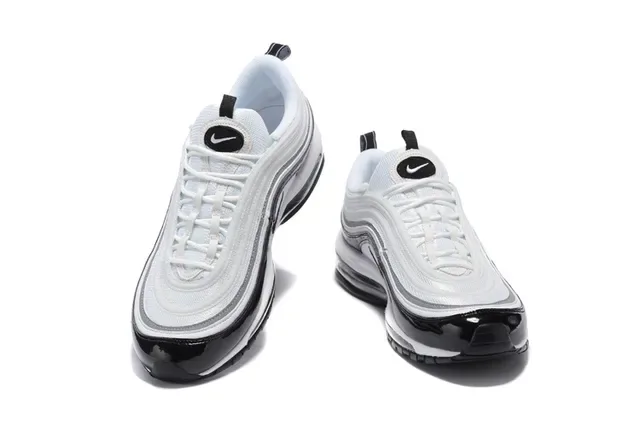 Nike Air Max 97 White Black Patent Lifestyle Sneakers 3