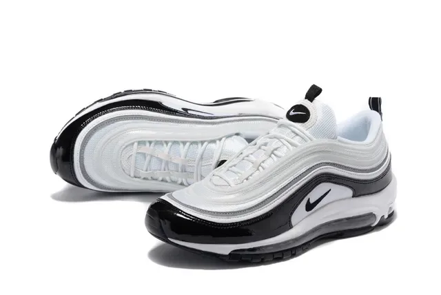 Nike Air Max 97 White Black Patent Lifestyle Sneakers 4