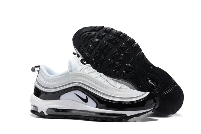 Nike Air Max 97 White Black Patent Lifestyle Sneakers 5