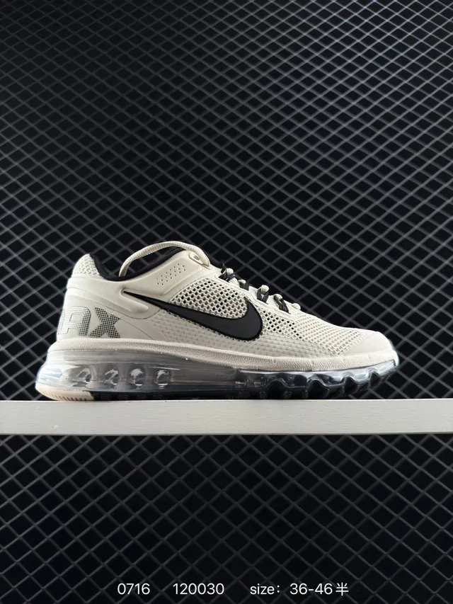 Nike Air Max Beige Negro Parte superior de malla Unidad visible de longitud completa Zapatos de correr 6