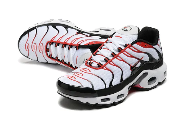 Nike Air Max Plus White Black Red Lifestyle Sneakers 4